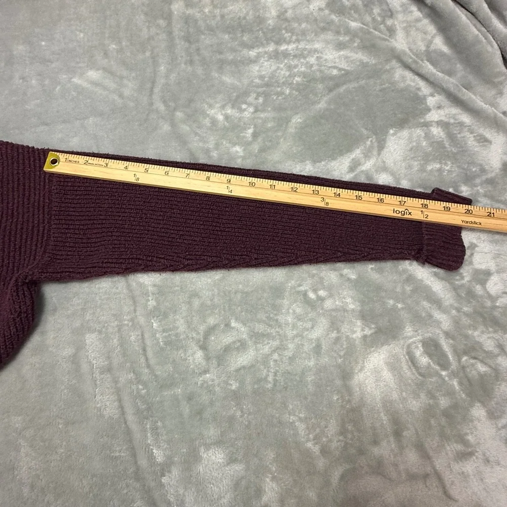 Simply Vera‎ Vera Wang Womens XL Plum Purple Ribbed Knit Asymmetrical Sweater XL